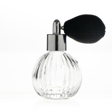 Manufacturer Perfume Bottles 50ml Round Ball Embossed Crystal Perfume Glass Bottle with Pump Spray